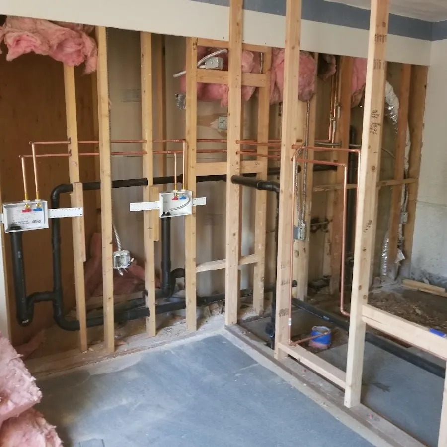Copper pipe rough-in and plumbing installation in Chaska